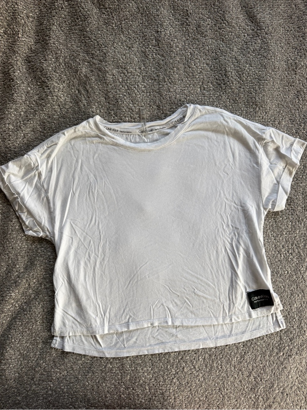 Calvin Klein White Cropped Relaxed Tee